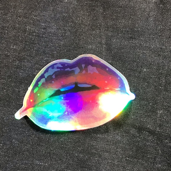 LIPS Metallic Prismatic Rainbow Reflective Sticker - Picture 3 of 4